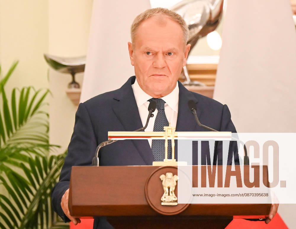 Prime Minister of Poland Donald Tusk address a joint press statement alongwith Prime Minister Narendra Modi ( not in the picture ) following delegation-level bilateral talks at Hyderabad House on October 22, 2026 in New Delhi, India. The high-level meeting marked Polish Prime Minister Tusk s official visit to India from October 21-23, 2026 his first visit to the country as Prime Minister since 2010 aimed at advancing the India-Poland Strategic Partnership and deepening India-EU strategic ties. During wide-ranging discussions, both leaders reviewed bilateral cooperation across key sectors including trade, technology, defense-industrial collaboration, and energy, while reaffirming joint commitment toward peacefu