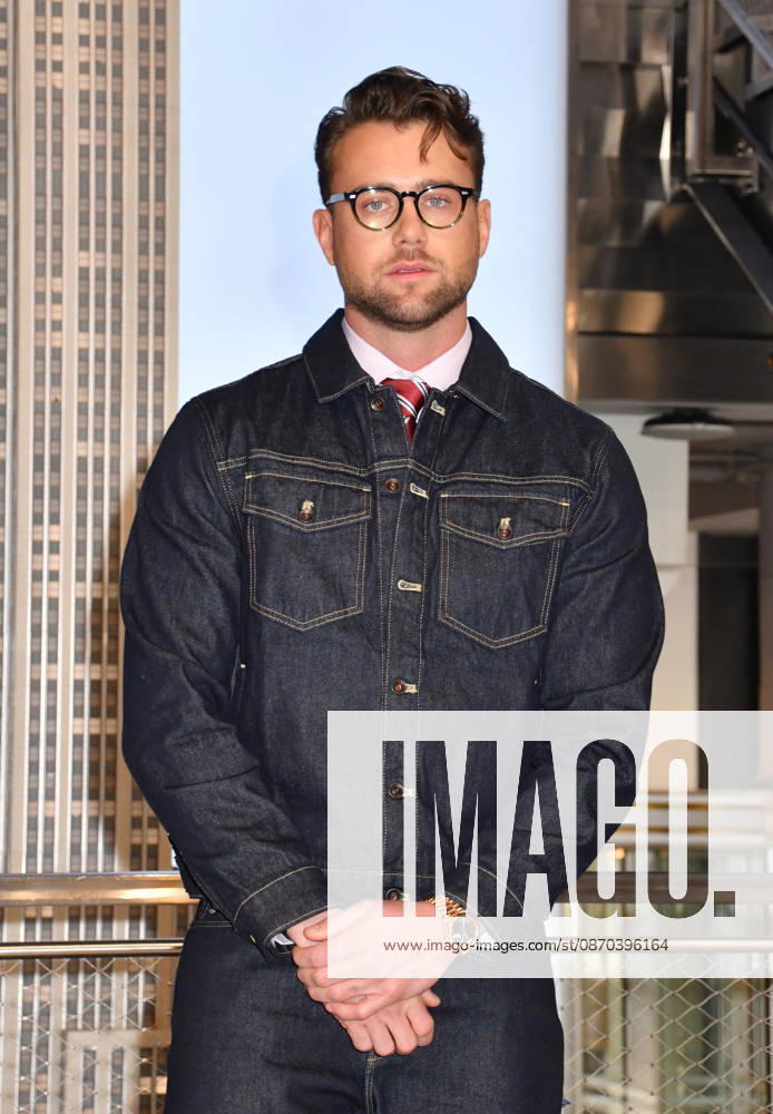 NEW YORK, NY- OCTOBER 22: Harry Jowsey at the Empire State Building promoting the Premiere of Hulu s New Reality Competition Series, The Mob on October 22, 2026 in New York City.