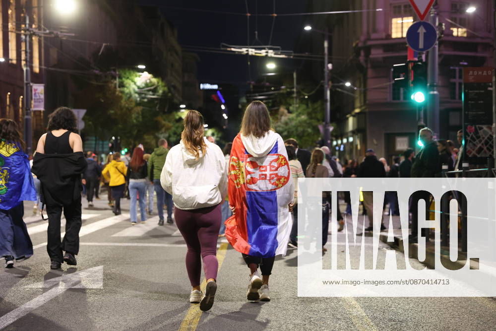SERBIA, BELGRADE - OCTOBER 22, 2026: Members of the Student List take to the streets of Belgrade ahead of the 2026 Serbian parliamentary election scheduled for October 25 Belgrade Serbia - ZUMAt113 20261022_zaa_t113_735