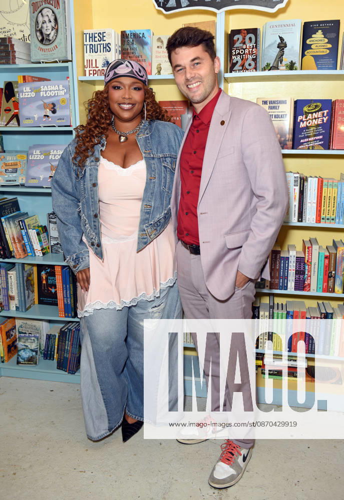 Lizzo and Wesley Wooten of Read with Malcolm at Book Promotion for Lil Lizzo Meets Sasha B. Flootin at Little Shop of Stories. Decatur, Georgia. October 22, 2026 Atlanta USA - ZUMAs380 20261022_zep_s380_020