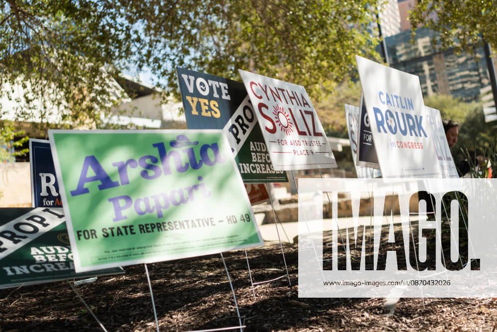Midterm polling location Illustration - Austin AJ This photo is an illustration of polling location with posters of the differents candidates during the early voting in Texas for the midterm elections in Austin, Texas, United States (USA) on October 22, 2026. Democrat James Talarico is facing Republican and Texas Attorney General Ken Paxton in a race for one of Texas s US Senate seats. No Democrat has won statewide office in the conservative southern state since 1994, and Donald Trump carried Texas by nearly 14 percentage points in the 2024 presidential election. Photo by Alexis Jumeau ABACAPRESS.COM Austin Texas