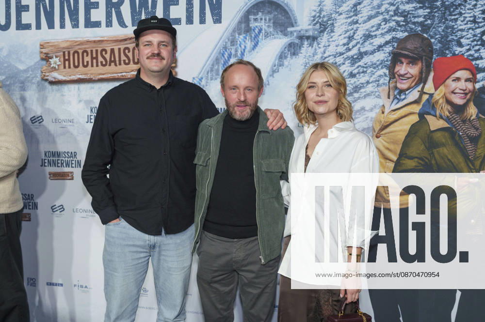 Frederic Linkemann, Florian Brückner, and Sarah Thonig at the premiere of the movie *Kommissar Jennerwein: Hochsaison* at the Astor Film Lounge in Arri Munich, October 22, 2026 Foto:xN.xKolinzx xFuturexImagex jennerwein_6070