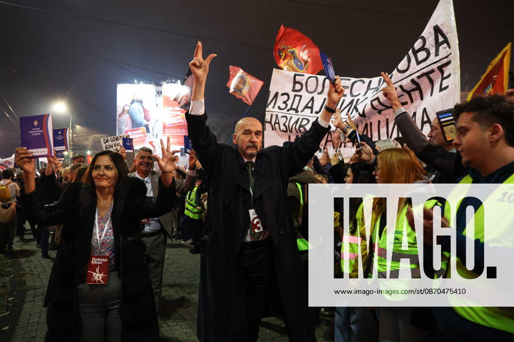 SERBIA, BELGRADE - OCTOBER 22, 2026: Activists attend a rally held by the Student List movement ahead of the 2026 Serbian parliamentary election scheduled for October 25. Alexander Ryumin TASS 99800649