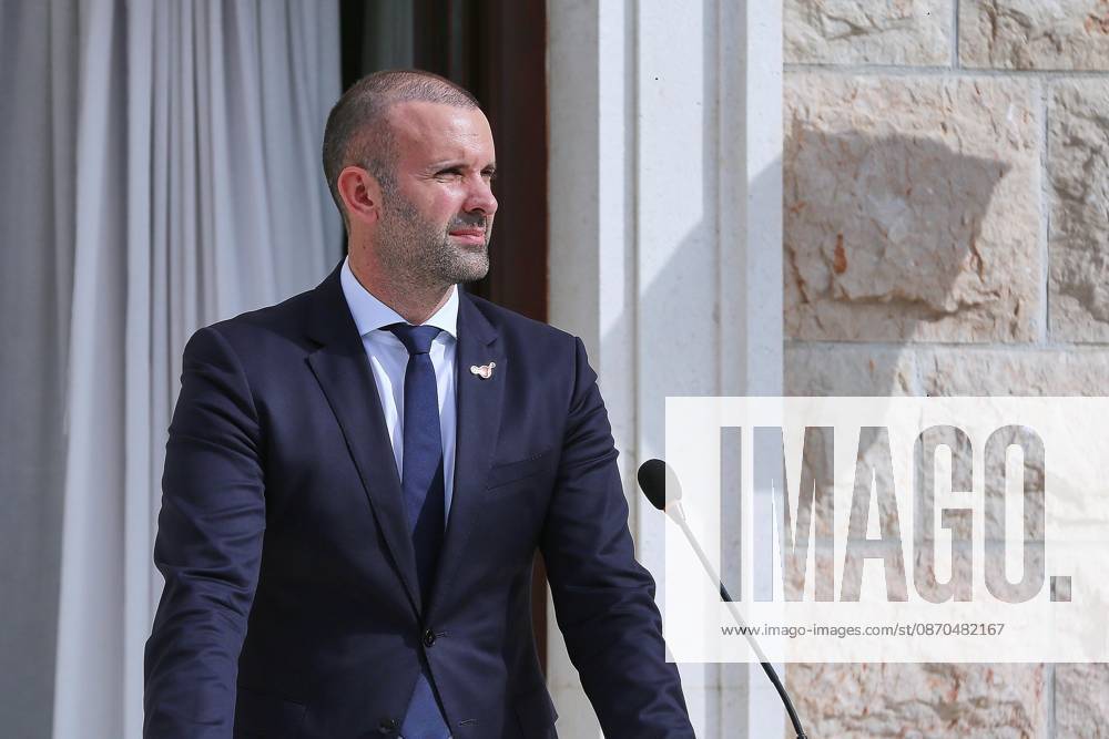 Sveti Stefan, Montenegro, October 22, 2026: The Chancellor s Trip Abroad to the Berlin Process Summit; Prime Minister of Montenegro Milojko Spajic