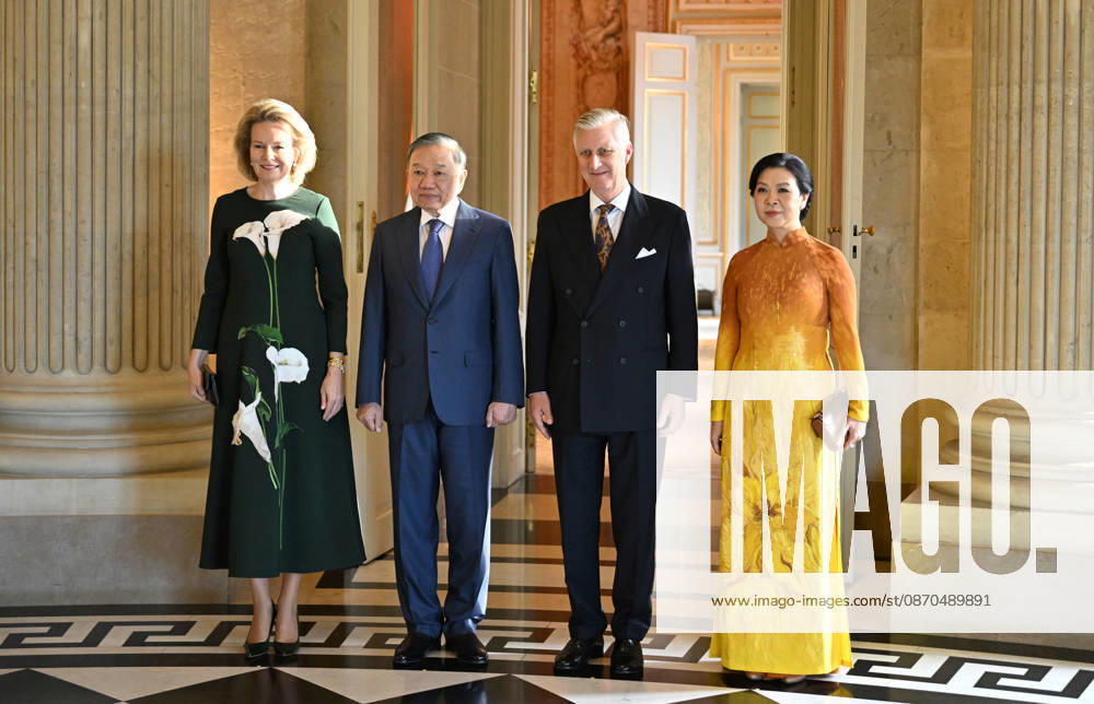 King Philippe of Belgium meets with Vietnamese President To Lam in Belgium BRUSELLS, BELGIUM - OCTOBER 23: King Philippe of Belgium (2nd R) and Queen Mathilde (L) host Vietnamese President To Lam (2nd L) and his wife, Ngo Phuong Ly (R), at the Royal Palace of Laeken in Belgium, Brussels on October 23, 2026. Dursun Aydemir Anadolu Brussels Belgium. Editorial use only. Please get in touch for any other usage.