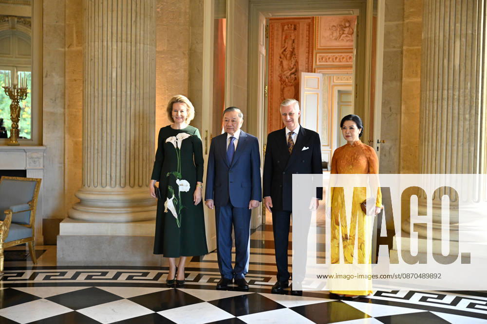 King Philippe of Belgium meets with Vietnamese President To Lam in Belgium BRUSELLS, BELGIUM - OCTOBER 23: King Philippe of Belgium (2nd R) and Queen Mathilde (L) host Vietnamese President To Lam (2nd L) and his wife, Ngo Phuong Ly (R), at the Royal Palace of Laeken in Belgium, Brussels on October 23, 2026. Dursun Aydemir Anadolu Brussels Belgium. Editorial use only. Please get in touch for any other usage.