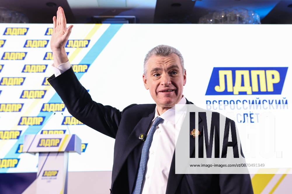RUSSIA, MOSCOW - OCTOBER 23, 2026: Chairman Leonid Slutsky takes part in an All-Russian Convention of the Russian Liberal Democratic Party (LDPR) held to sum up the recent 2026 Russian parliamentary elections and outline the directions in the party s development for years to come. Mikhail Sinitsyn TASS 99803875