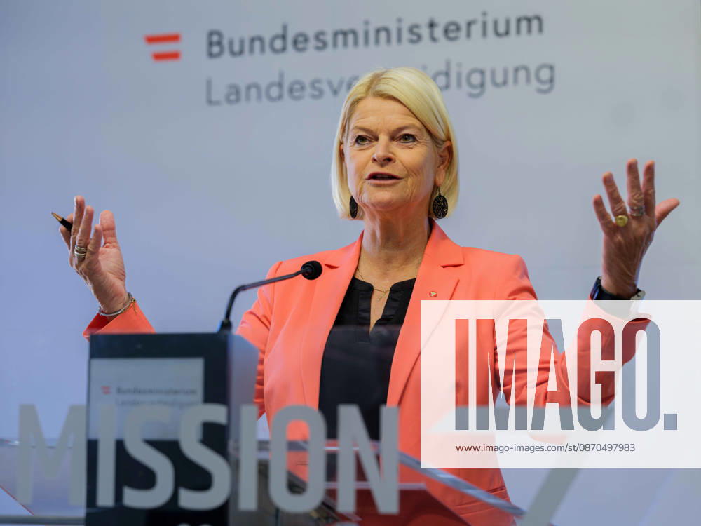 Press Conference on the BMLV Youth Monitor 2026—Federal Minister of Defense Klaudia Tanner (ÖVP) on October 23, 2026, at the press conference titled What Do Young People Think About the Austrian Armed Forces? held at the Rossauer Barracks in Vienna, Vienna, Austria