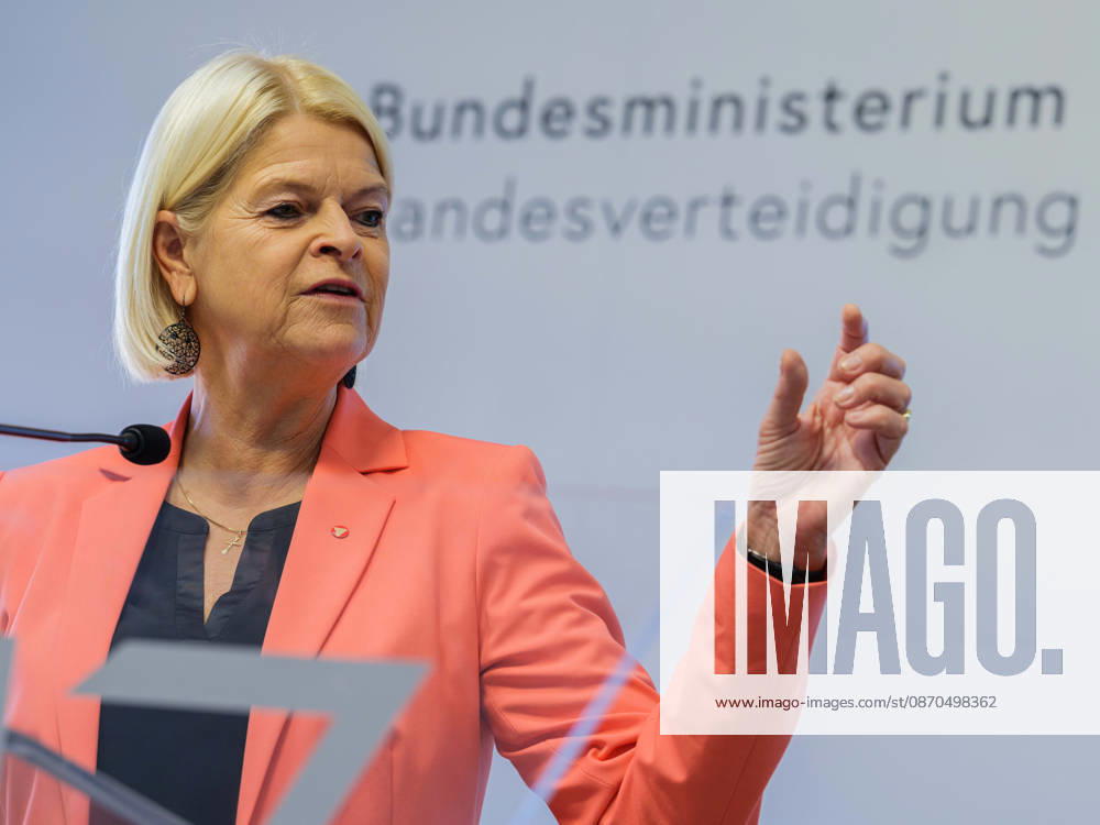 Press Conference on the BMLV Youth Monitor 2026—Federal Minister of Defense Klaudia Tanner (ÖVP) on October 23, 2026, at the press conference titled What Do Young People Think About the Austrian Armed Forces? held at the Rossauer Barracks in Vienna, Vienna, Austria