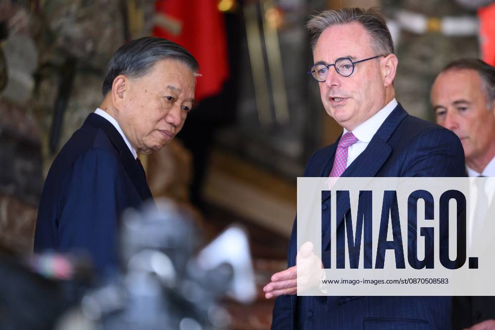 Vietnam President To Lam and Belgian Prime Minister Bart De Wever pictured at a diplomatic meeting in Brussels, on Friday 23 October 2026. The President of Vietnam and his wife visit Belgium from 21 to 24 October. POOLxPHILIPxREYNAERS 190743353
