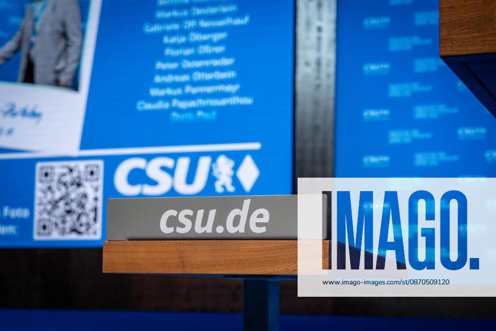 A view of Exhibition Hall C6 in Munich before the start of the CSU party convention in Munich, Munich, Bavaria, Germany, Munich Exhibition Center