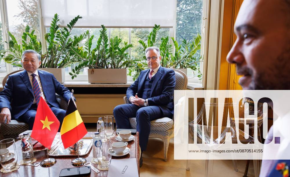 Belgian PM Receives To Lam President Of Vietnam BRUSSELS, BELGIUM - OCTOBER 23 : His Excellency To Lam President Of Vietnam pictured with Bart De Wever, (N-VA) Prime Minister of Federal Government of Belgium during their meeting in the Egmont Palace on October 23, 2026 in BRUSSELS, Belgium, 23 10 2026 BRUSSELS Belgium
