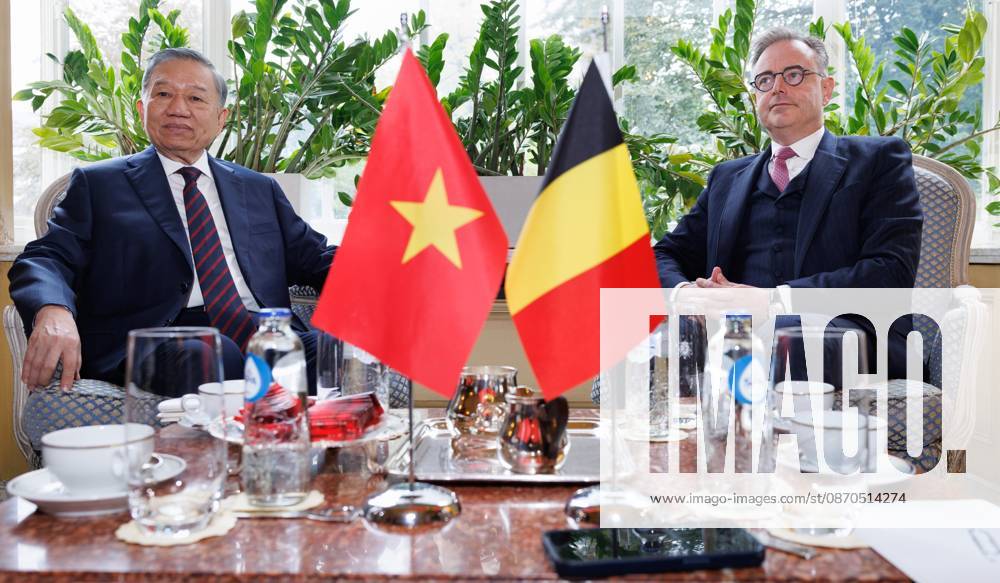 Belgian PM Receives To Lam President Of Vietnam BRUSSELS, BELGIUM - OCTOBER 23 : His Excellency To Lam President Of Vietnam pictured with Bart De Wever, (N-VA) Prime Minister of Federal Government of Belgium during their meeting in the Egmont Palace on October 23, 2026 in BRUSSELS, Belgium, 23 10 2026 BRUSSELS Belgium