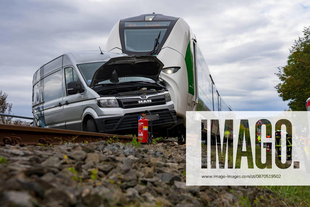 Car collides with train Car collides with train Fritzlar railroad crossing Pappelallee Hesse Germany