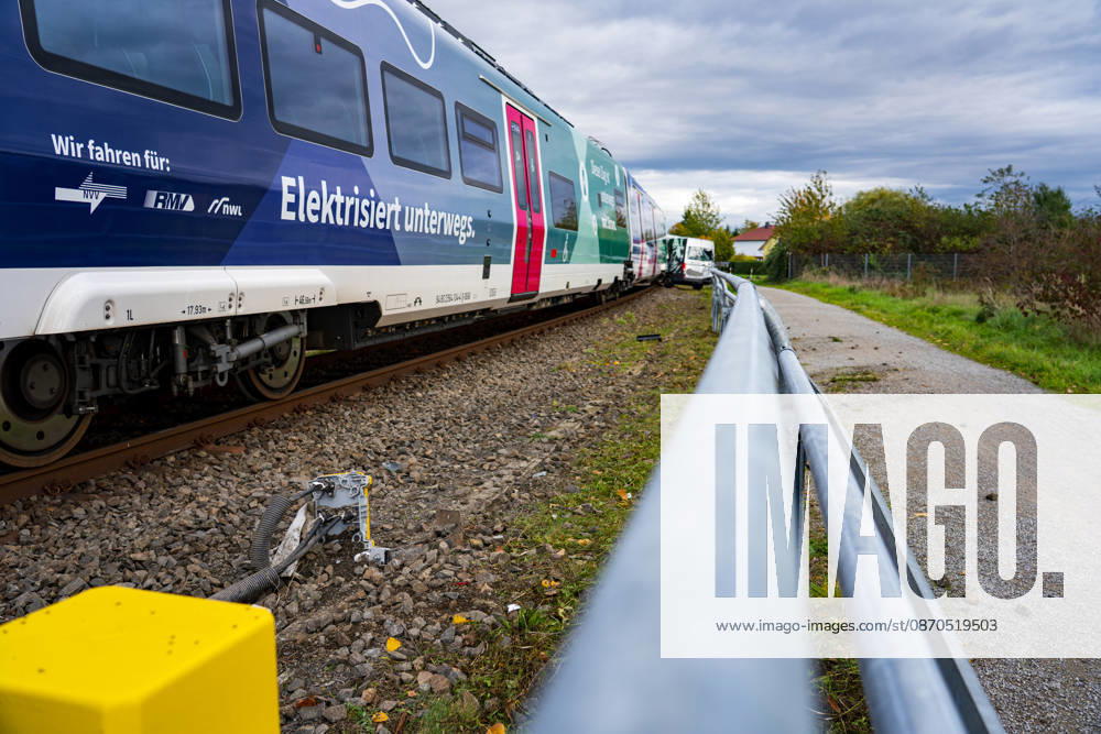 Car collides with train Car collides with train Fritzlar railroad crossing Pappelallee Hesse Germany