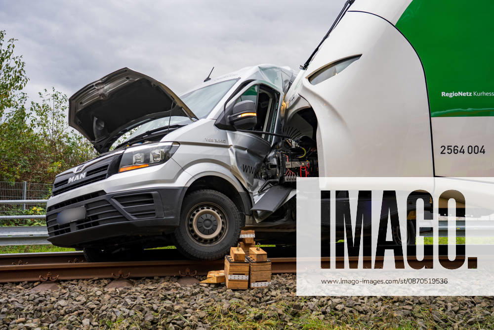 Car collides with train Car collides with train Fritzlar railroad crossing Pappelallee Hesse Germany