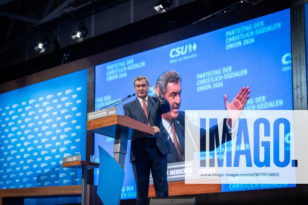 Markus Söder, CSU Party Chairman and Minister-President of Bavaria, at the CSU Party Convention in Munich, Munich, Bavaria, Germany, Munich Trade Fair Grounds