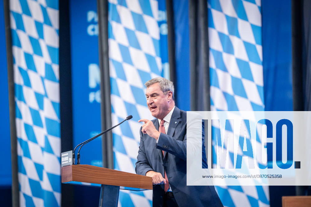 Markus Söder, CSU Party Chairman and Minister-President of Bavaria, at the CSU Party Convention in Munich, Munich, Bavaria, Germany, Munich Trade Fair Grounds
