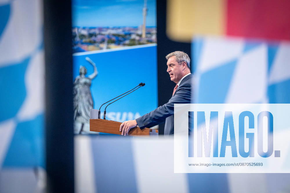 Markus Söder, CSU Party Chairman and Minister-President of Bavaria, at the CSU Party Convention in Munich, Munich, Bavaria, Germany, Munich Trade Fair Grounds
