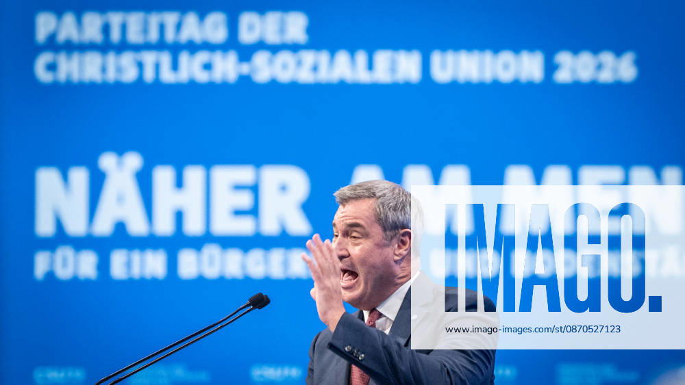 Markus Söder, CSU Party Chairman and Minister-President of Bavaria, at the CSU Party Convention in Munich, Munich, Bavaria, Germany, Munich Trade Fair Grounds