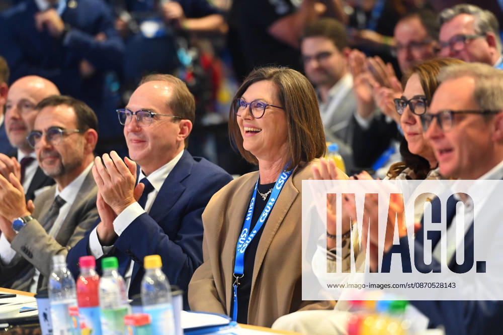 Ilse AIGNER, President of the Bavarian State Parliament; left: Alexander DOBRINDT; Klaus HOLETSCHEK, CSU, parliamentary group leader; 2026 CSU Party Convention on October 23 and 24, 2026, at the Munich Trade Fair Grounds