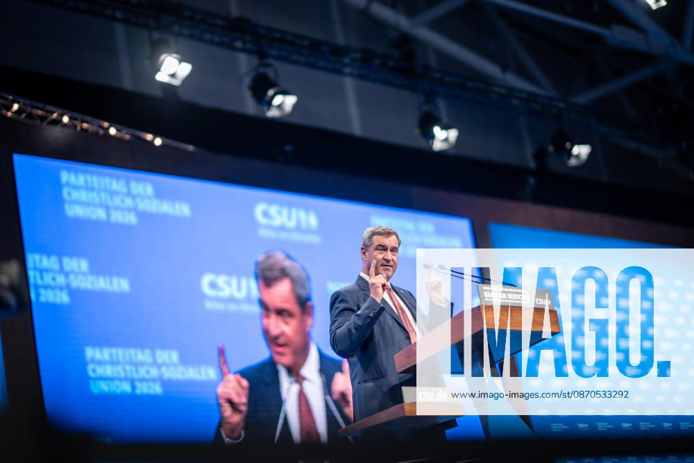 Markus Söder, CSU Party Chairman and Minister-President of Bavaria, at the CSU Party Convention in Munich, Munich, Bavaria, Germany, Munich Trade Fair Grounds