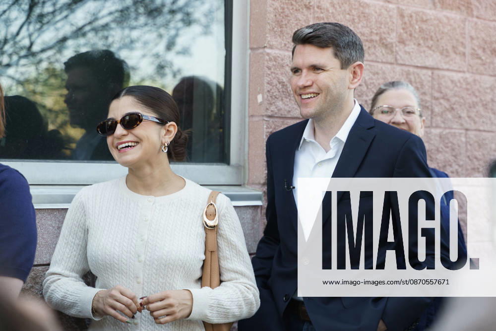 Austin, Texas. James Talarico voted early today at the Gus Garcia Recreation Center with his girlfriend Brianna Menard and his mother Tamara Talarico and Stepfather Mark Talarico. - ZUMAda1_ 20261023_zap_da1_035