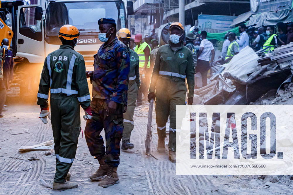 Emergency teams conduct search and rescue operations at the site of a collapsed multi-storey building under construction in Eastleigh. Rescuers from multiple emergency response agencies conduct search and rescue operations at the site of a collapsed multi-storey building under construction in Eastleigh, Nairobi, Kenya. An unconfirmed number of people are feared trapped beneath the rubble. Nairobi Kenya - ZUMAs197 20261023_aaa_s197_276