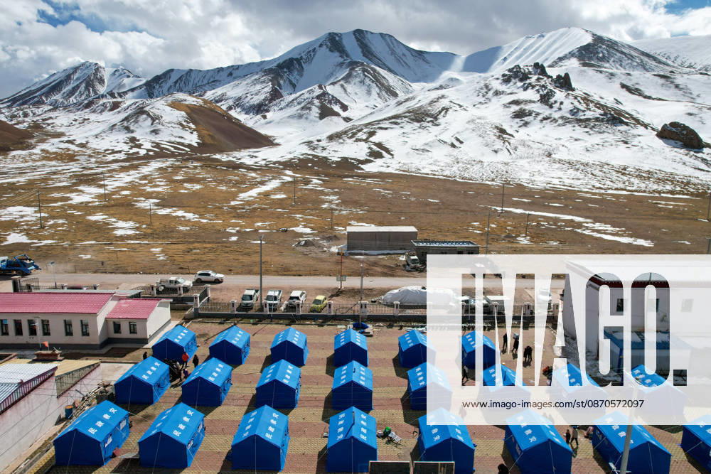 A general view shows the orderly relocation site on October 24, 2026 in Nagqu, Xizang Autonomous Region of China. More than 5,000 personnel have been deployed to the front lines of the disaster relief operation, working in teams responsible for search and rescue, medical treatment, temporary shelter and the provision of essential supplies.