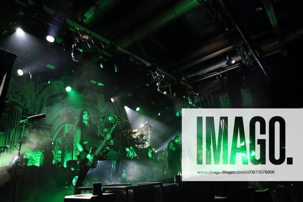 Victor Brandt, Dariusz Daray Brzozowski, Stian Tomt Shagrath Thoresen, and Kjell Age Damage Karlsen (from left), members of the band Dimmu Borgir, at a concert at the Columbiahalle in Berlin on October 23, 2026. Behemoth Dimmu Borgir Concert Berlin