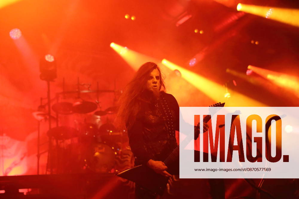 Patryk Dominik Seth Sztyber of the band Behemoth at a concert at the Columbiahalle in Berlin, October 23, 2026 Behemoth Dimmu Borgir Concert Berlin