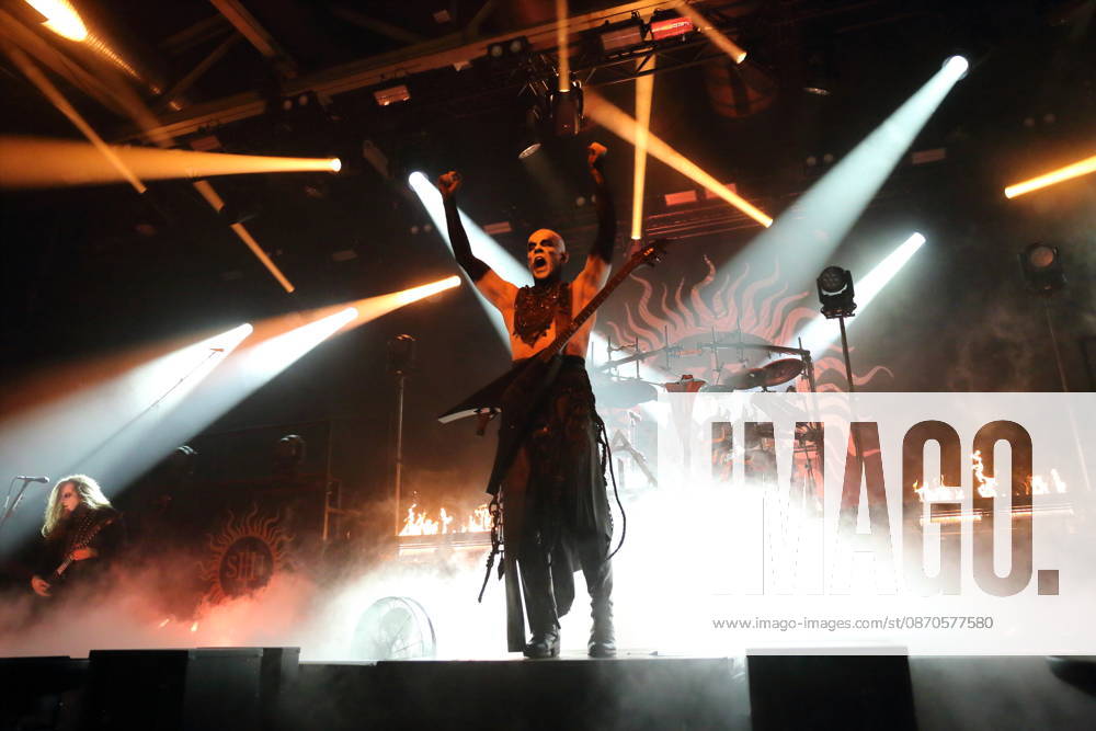 Adam Michal Nergal Darski of the band Behemoth at a concert at the Columbiahalle in Berlin, October 23, 2026 Behemoth Dimmu Borgir Concert Berlin