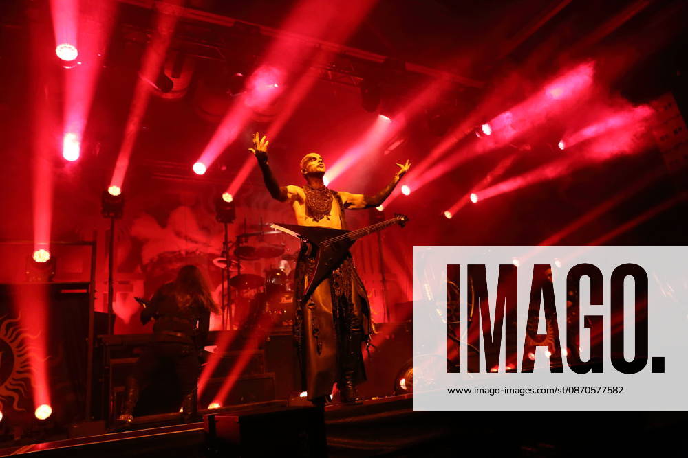 Adam Michal Nergal Darski of the band Behemoth at a concert at the Columbiahalle in Berlin, October 23, 2026 Behemoth Dimmu Borgir Concert Berlin