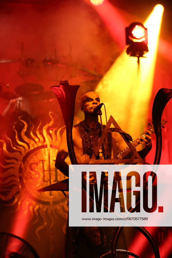 Adam Michal Nergal Darski of the band Behemoth at a concert at the Columbiahalle in Berlin, October 23, 2026 Behemoth Dimmu Borgir Concert Berlin