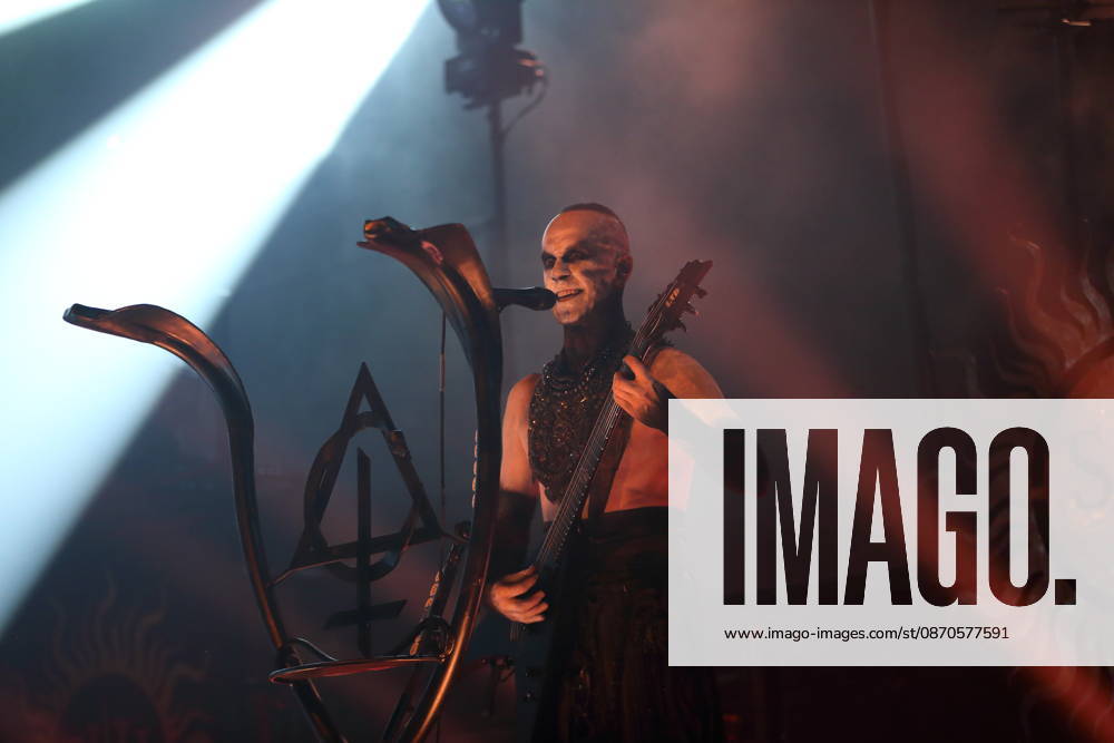 Adam Michal Nergal Darski of the band Behemoth at a concert at the Columbiahalle in Berlin, October 23, 2026 Behemoth Dimmu Borgir Concert Berlin