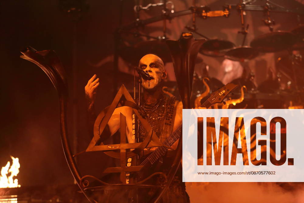 Adam Michal Nergal Darski of the band Behemoth at a concert at the Columbiahalle in Berlin, October 23, 2026 Behemoth Dimmu Borgir Concert Berlin