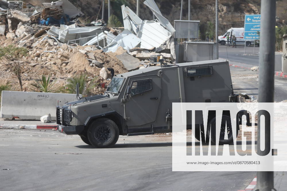 Israeli Soldiers and Military Vehicles Deployed Near Checkpoint in Hebron Israeli soldiers and military vehicles are deployed near a checkpoint where a shooting attack took place in the West Bank city of Hebron, on October 24, 2026. The deployment comes amid continuing Israeli military operations and heightened security measures in the area. Photo by Mamoun Wazwaz apaimages Hebron West Bank Palestinian Territory 241026_Hebron_MW_04(4)