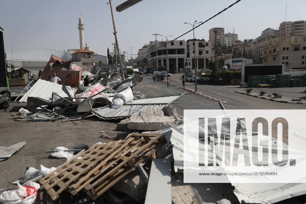 Palestinian Commercial Properties Damaged During Israeli Military Operation in Hebron A view shows damage to Palestinian commercial properties near a checkpoint where a shooting attack took place in the West Bank city of Hebron, on October 24, 2026. The damage occurred during an Israeli military operation launched in the area following the attack. Photo by Mamoun Wazwaz apaimages Hebron West Bank Palestinian Territory 241026_Hebron_MW_04(13)