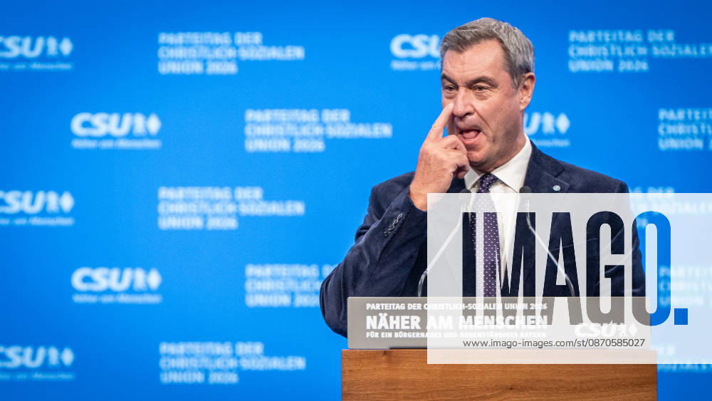 Markus Söder, CSU Party Chairman and Minister-President of Bavaria, at the CSU Party Convention in Munich, Munich, Bavaria, Germany, Munich Trade Fair Grounds