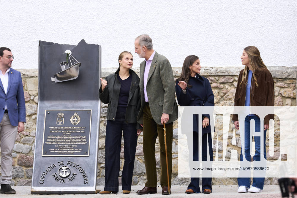Oviedo Princess Leonor and Princess Sofia and Queen Letizia and King Felipe visited Llanes to present the Exemplary Town of Asturias 2026 award, which this year has been granted to the Santa Ana Fishermen’s Guild (Cofradía de Pescadores Santa Ana), in Llanes, Asturias. No Spain
