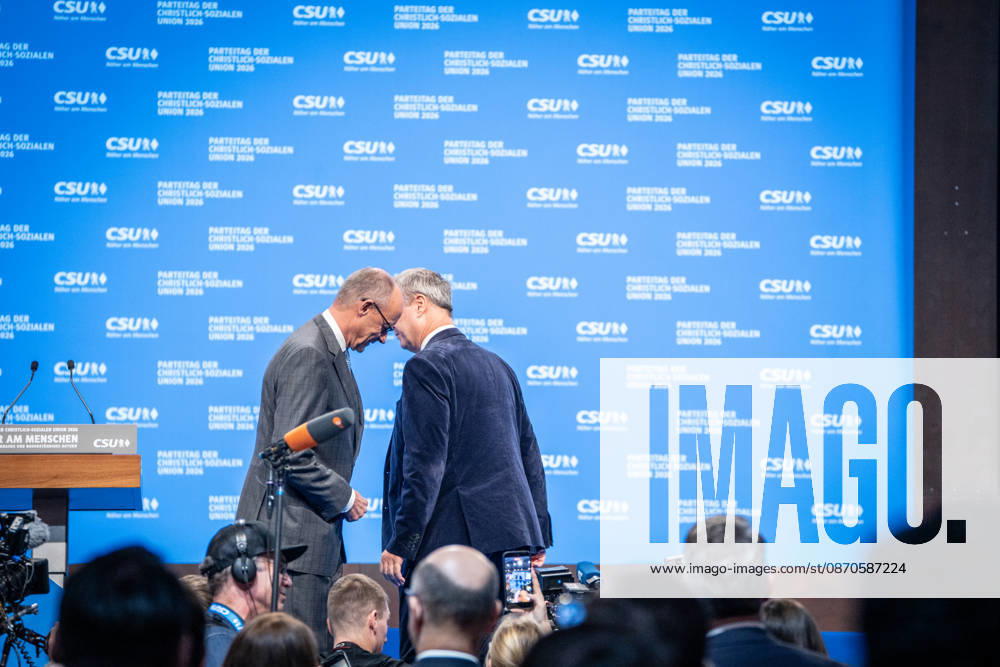 Chancellor Friedrich Merz speaks at the CSU Party Convention in Munich; CSU Party Convention in Munich, Munich, Bavaria, Germany; Munich Trade Fair Grounds
