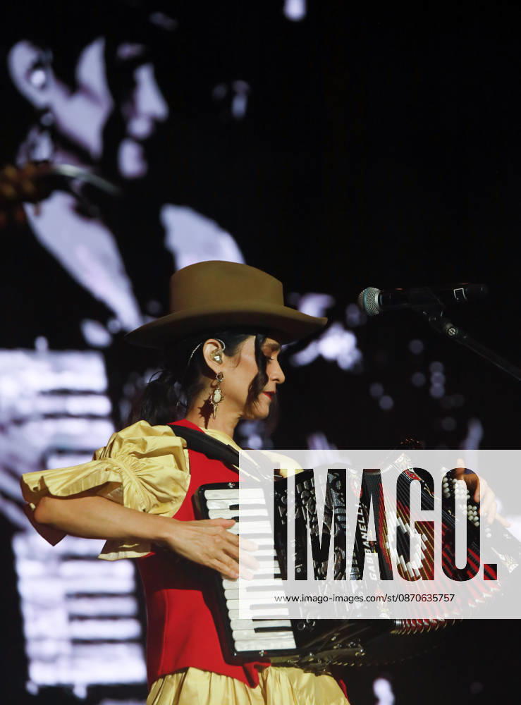 Mexican musician JULIETA VENEGAS plays her Gabbanelli accordion live on stage during her concert at the Tecate Peninsula 2026 music festival at Explanada Estadio Caliente in Tijuana, Baja California, Mexico, October 24, 2026. Tijuana Mexico - ZUMAm311 20261024_zip_m311_012