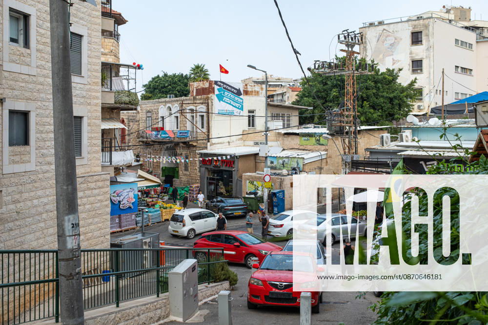 2026 Elections in Israel: Haifa, October 24, 2026. Election poster for the United List, an alliance of Arab parties, in the Wadi Nisnas neighborhood of Haifa, which is predominantly inhabited by Arab citizens. The slogan translates roughly as We determine our own fate or We decide for ourselves.