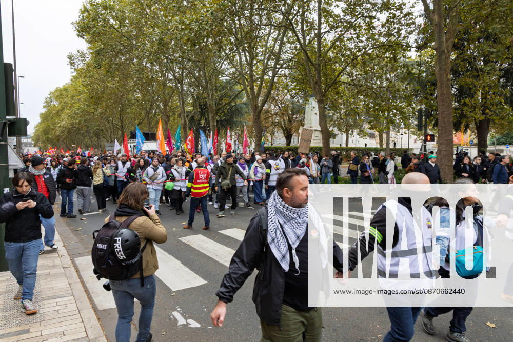 Demonstration Against French Far-Right Party RN - Orleans Rally against racism, fascism, and imperialism in Orléans, Loiret, France on October 24, 2026, held alongside the National Rally (RN) congress. Photo by Pascal Avenet ABACAPRESS.COM Orleans France