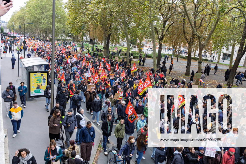 Demonstration Against French Far-Right Party RN - Orleans Rally against racism, fascism, and imperialism in Orléans, Loiret, France on October 24, 2026, held alongside the National Rally (RN) congress. Photo by Pascal Avenet ABACAPRESS.COM Orleans France