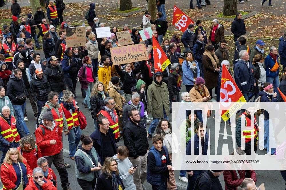 Demonstration Against French Far-Right Party RN - Orleans Rally against racism, fascism, and imperialism in Orléans, Loiret, France on October 24, 2026, held alongside the National Rally (RN) congress. Photo by Pascal Avenet ABACAPRESS.COM Orleans France