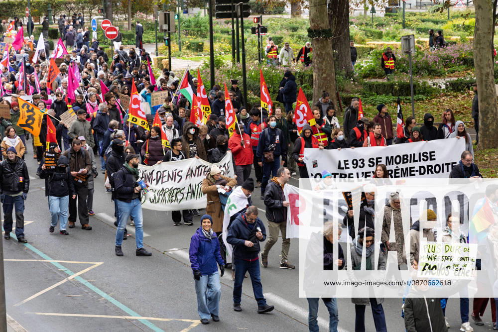 Demonstration Against French Far-Right Party RN - Orleans Rally against racism, fascism, and imperialism in Orléans, Loiret, France on October 24, 2026, held alongside the National Rally (RN) congress. Photo by Pascal Avenet ABACAPRESS.COM Orleans France