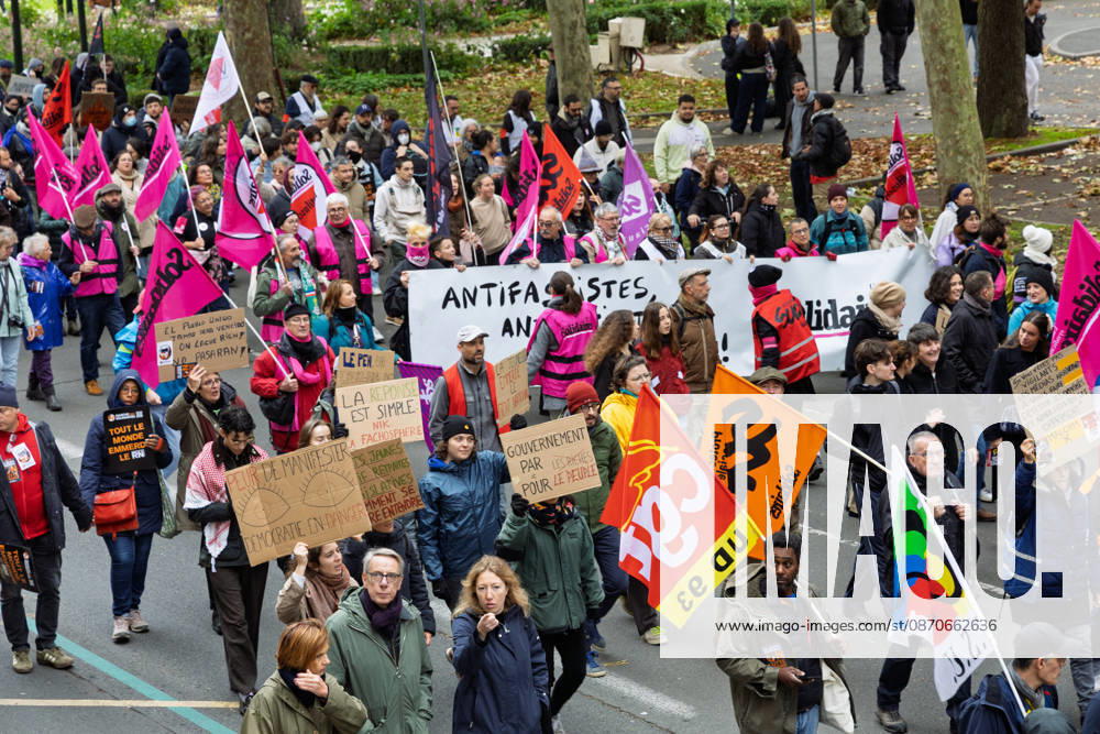Demonstration Against French Far-Right Party RN - Orleans Rally against racism, fascism, and imperialism in Orléans, Loiret, France on October 24, 2026, held alongside the National Rally (RN) congress. Photo by Pascal Avenet ABACAPRESS.COM Orleans France