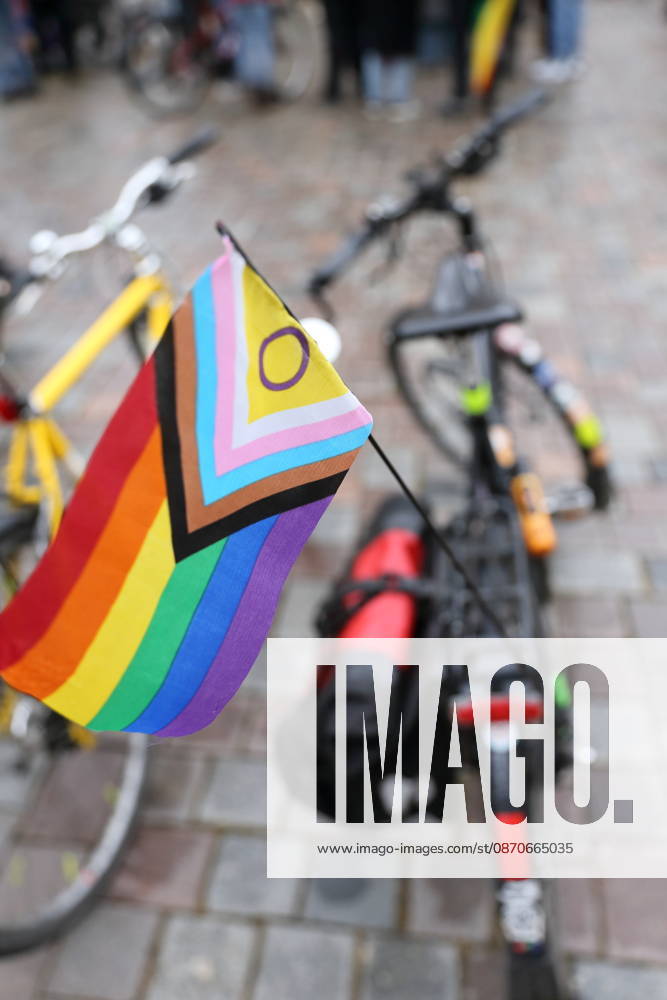 Bicycle with a rainbow flag at Bike Pride in Potsdam, October 24, 2026 Bike Pride Potsdam