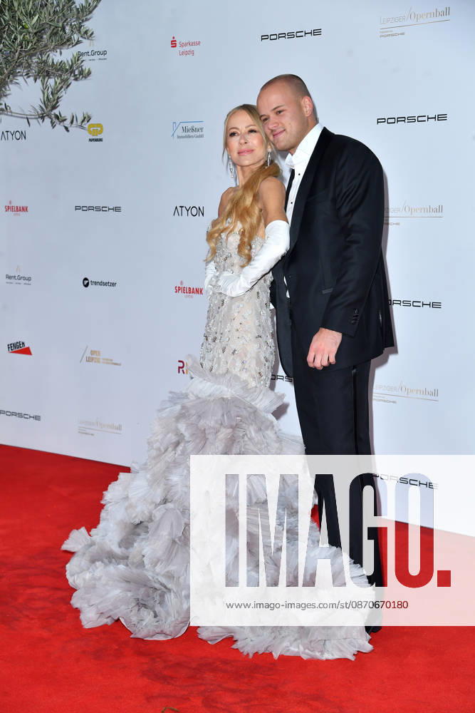 Jenny Elvers with her son Paul Jolig at the 2026 Leipzig Opera Ball at the Leipzig Opera on October 24, 2026